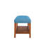 Banc en tissu bleu et finition chêne - l 40 po x P 16 po x H 18 po, siège polyvalent et lumineux de 40 po x 18 po, 8 po moderne et fonctionnel pour la maison-902957807