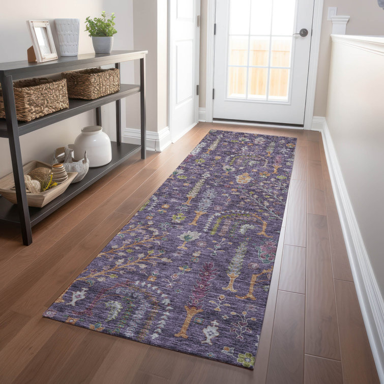 Machine Washable Indoor/Outdoor Cicel ACN1152 Eggplant Rug