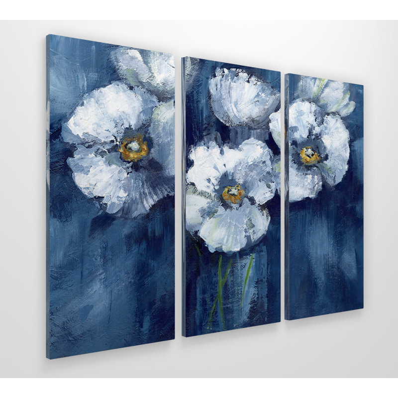 Blooming Poppies - Ensemble d'impressions multiples sur toile, H 24 po x l 36 po x P 1,5 po