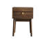 Ensemble de table de chevet en noyer de style médiéval-moderne avec poignées en métal, ensemble de 2 pièces 15,75 po x 15,75 po x 21,65 po