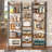 Bookshelf, Bookcase with Open Display Shelves, Wood and Metal Shelf Storage Organizer,Industrial Wide Shelving Unit for Living Room,Home Office,Rustic Brown-467623032