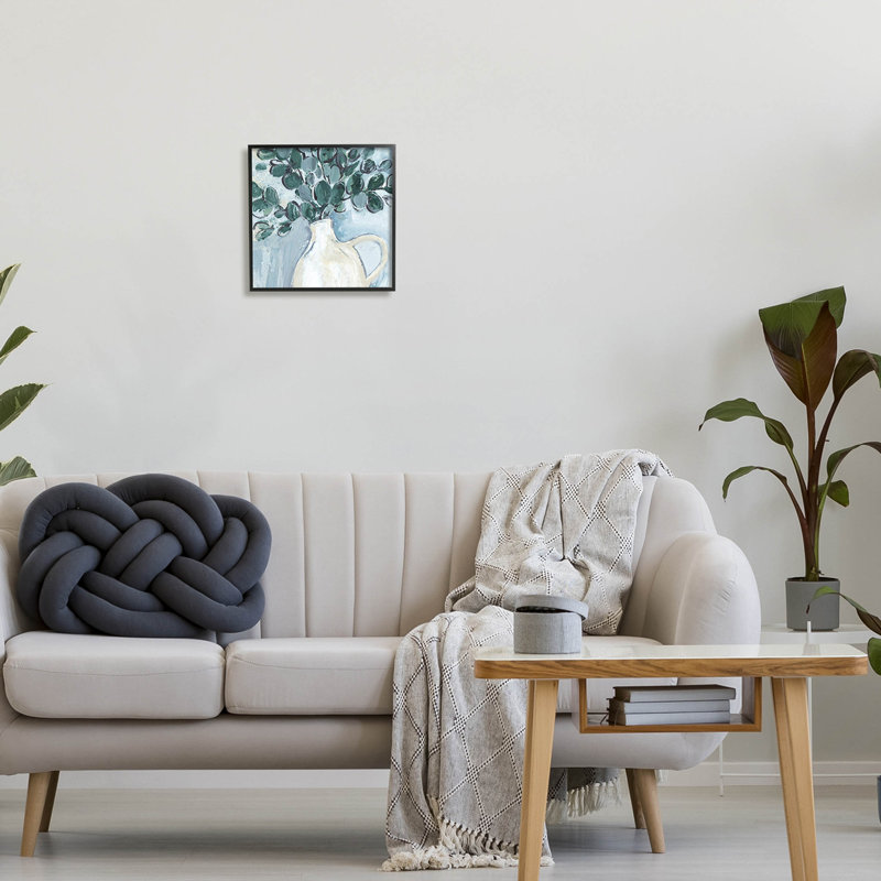 Art mural texturé giclée moderne par Eucalyptus, Giclée encadrée noir minuit, H 12 po x l 12 po x P 1,5 po