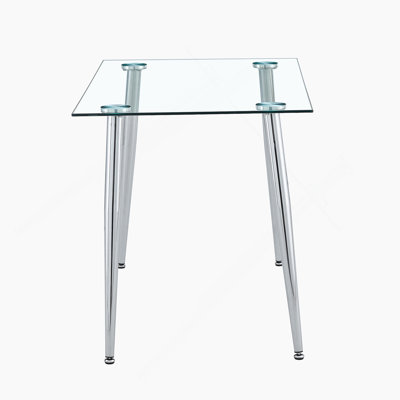 Elegant Glass Table With Silver Leg And Tempered - 130*80cm Contemporary Legged 130x80cm