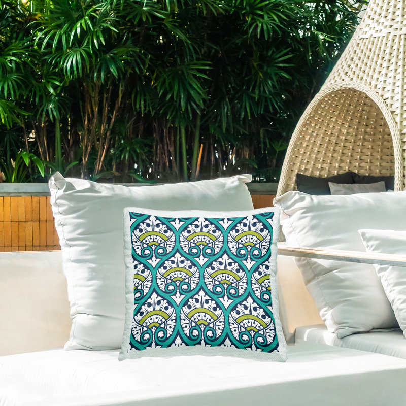Coussin d'extérieur Vivid Green Ogee