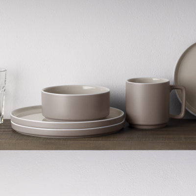 Noritake ColorTrio Stax 16-Piece Dinnerware Set, Service for 4