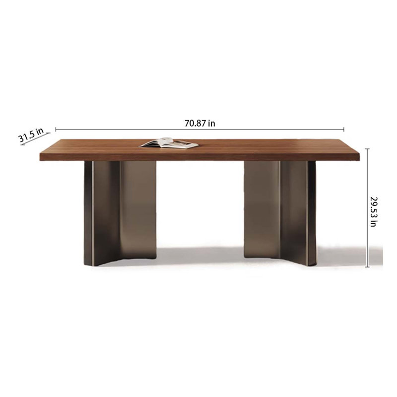 Solid wood rectangular thickened island dining