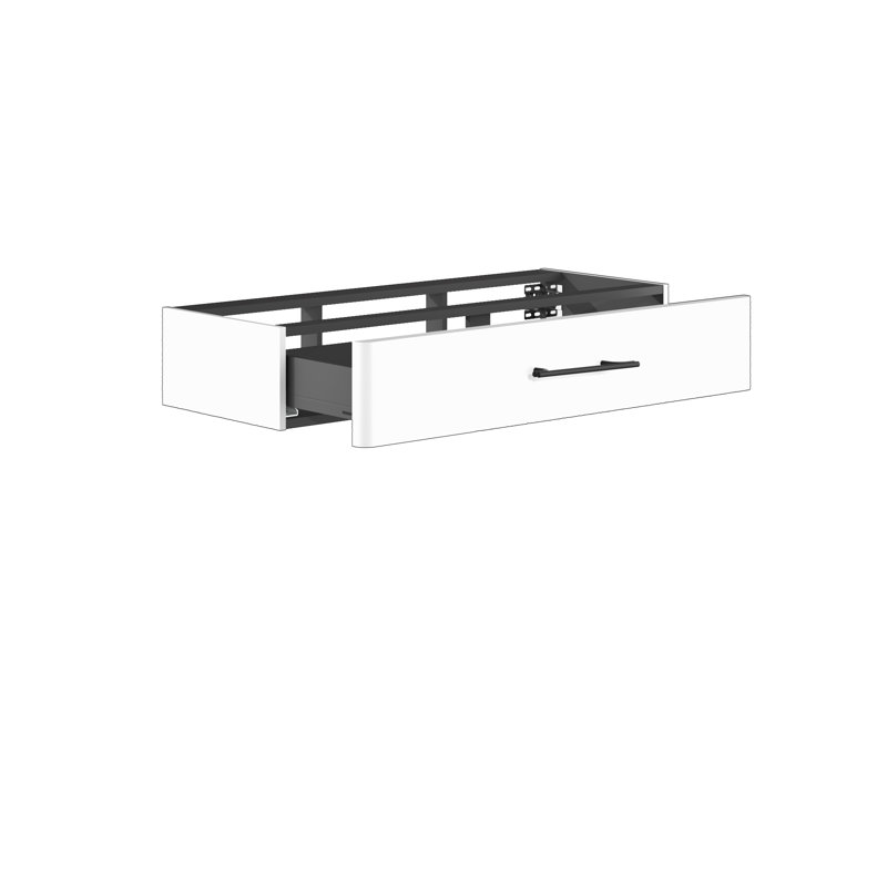 Ashauna 81cm Single Bathroom Vanity Base Only, Premium White Supermatt/Black