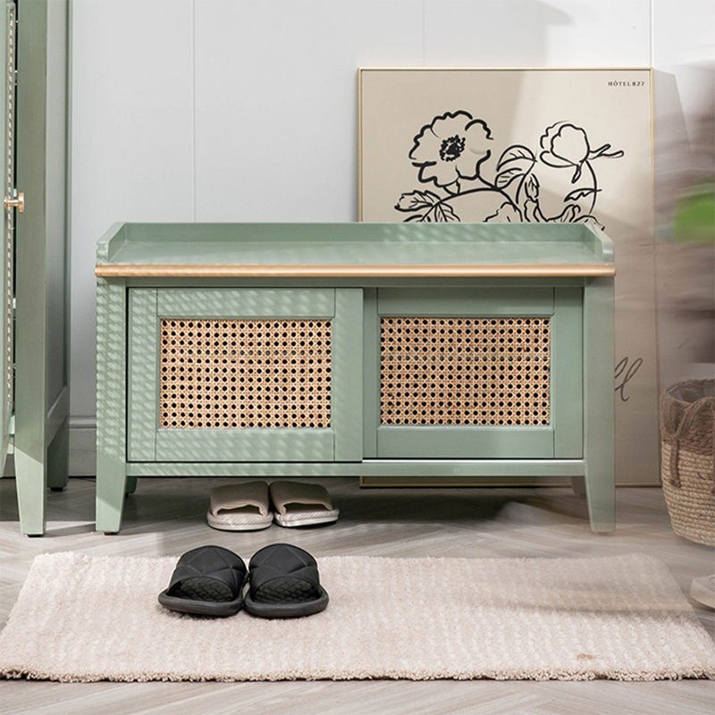 Banc vert en bois massif