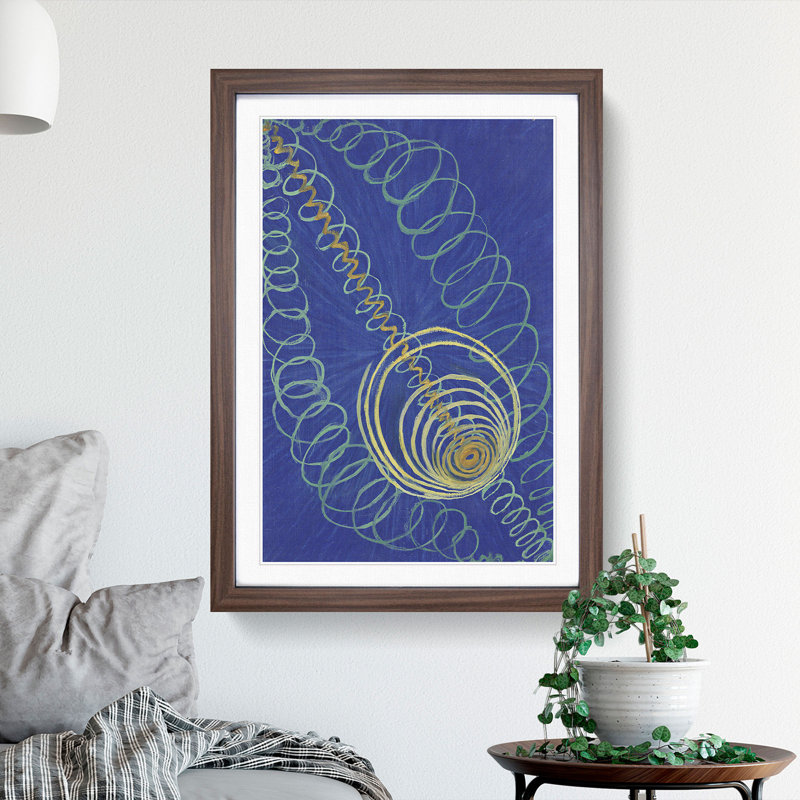 Primordial Chaos No.16 by Hilma Af Klint - Single Picture Frame Print on Wood, Walnut Framed, 90cm H x 65cm W x 2cm D
