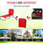 Chaise de piscine inclinable - 5 positions, pliante, structure en acier, rouge, pour bronzer en plein air à la plage et dans la cour