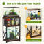 Support d'aquarium 10 gallons avec rangement, support de réservoir de poissons lourds en métal à 3 niveaux, brun rustique
