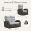 Oversized Wicker Outdoor Reclining Loveseat Sofa Set, 2-Seater Recliner Couch With 6" Cushions-1526067151-1526067136