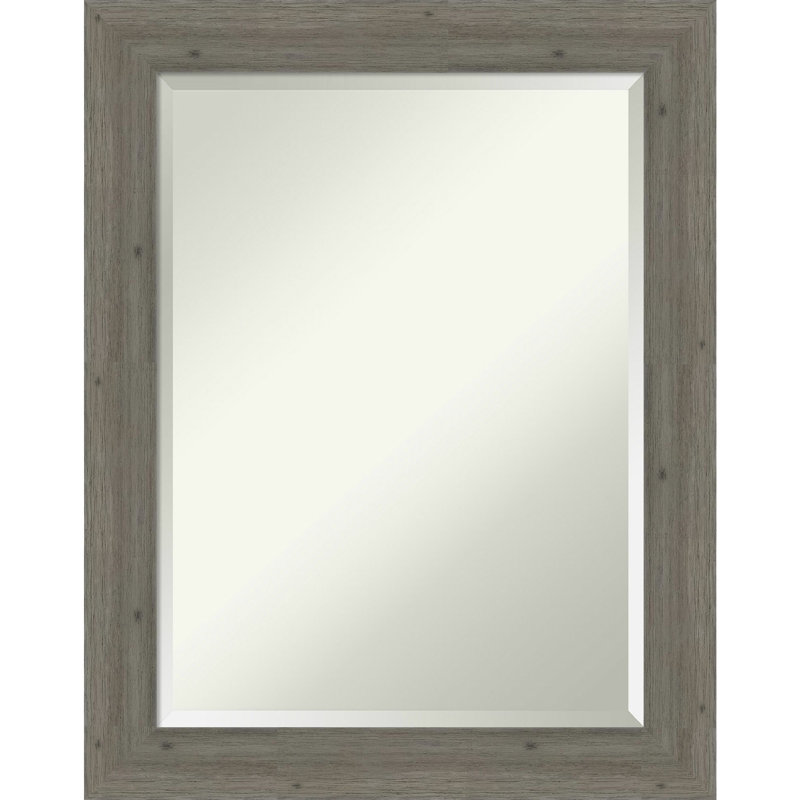 Flat Wall Mirror, 29" H x 23" W, Gray