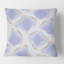 Motif de formes abstraites bleu pastel et or - Coussin décoratif imprimé Mid-Century-3775839