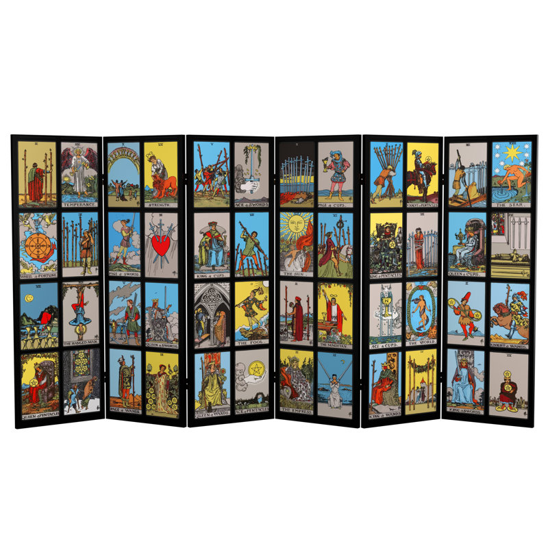 Paravent en toile Tarot mystique Mulfo, H 48 po x l 94,5 po x P 1 po