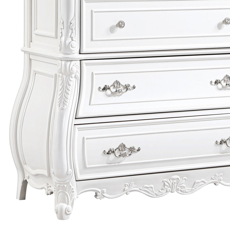 Commode 5 tiroirs Lasiya Blanc