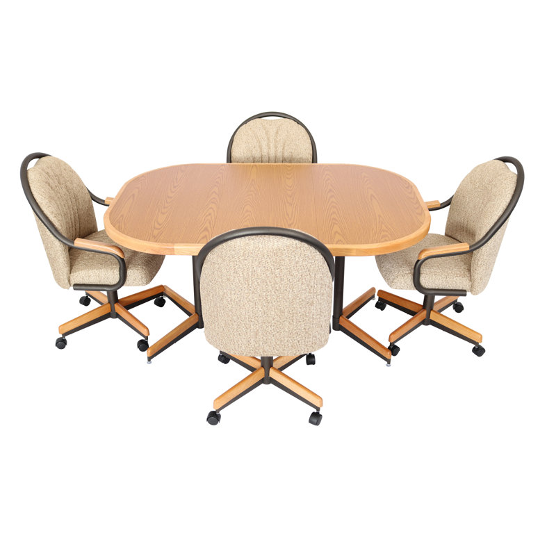 Ensemble de salle à manger extensible à 5 piédestaux 5 pièces, H 30 po x l 42 po x L 42/60 po, Espresso