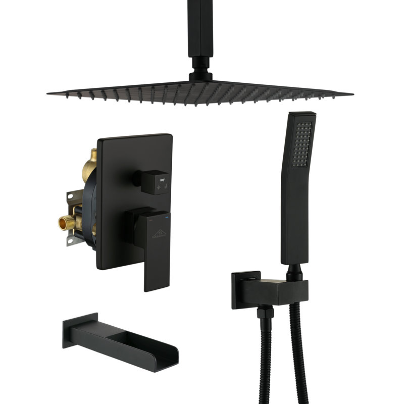 All-In-One Kit with Rough in-Valve, Matte Black
