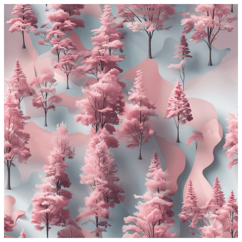 Rideaux de douche Pink Trees, 70 po L x 93 po H