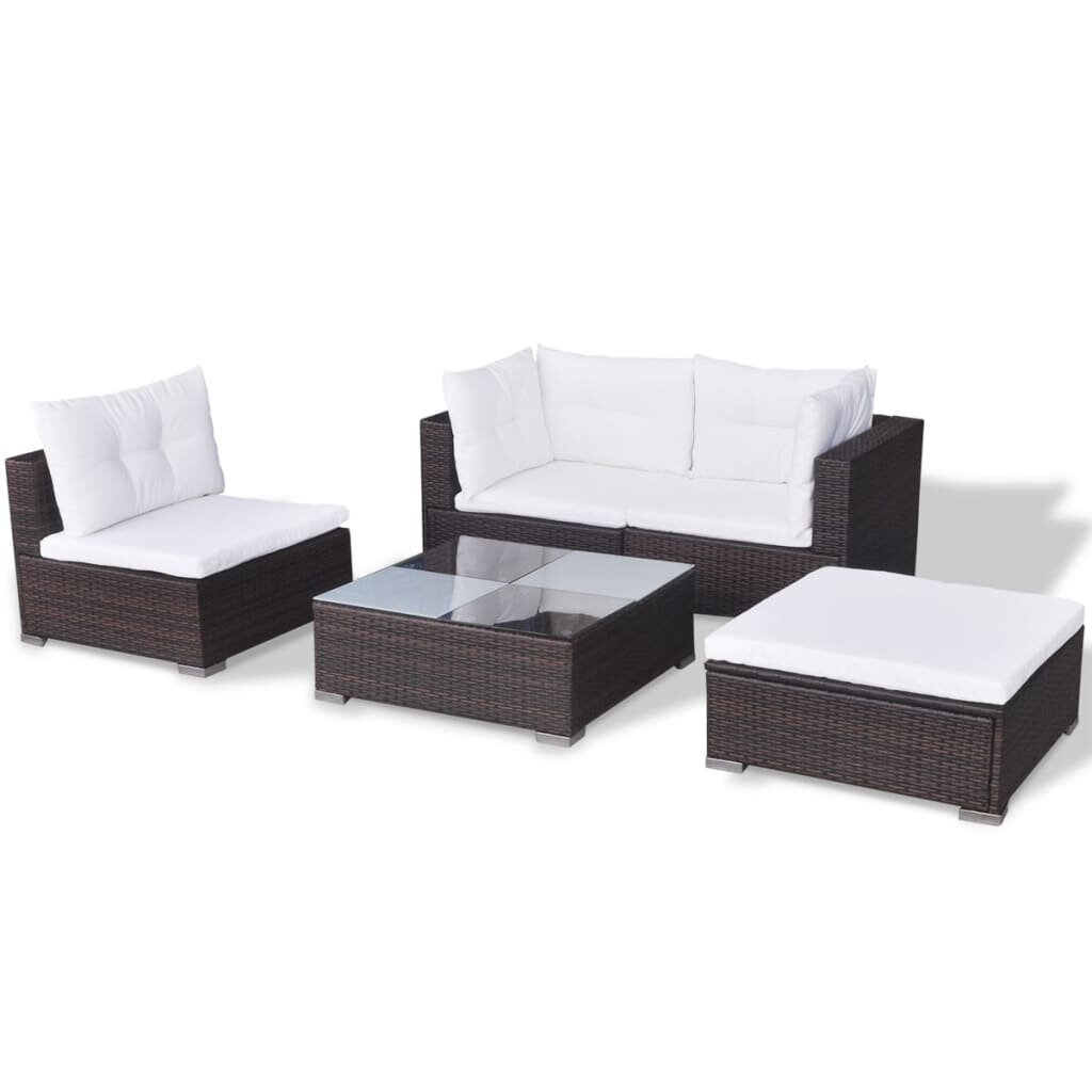 4-Sitzer Lounge-Set Cuthrell aus Polyrattan mit Polster