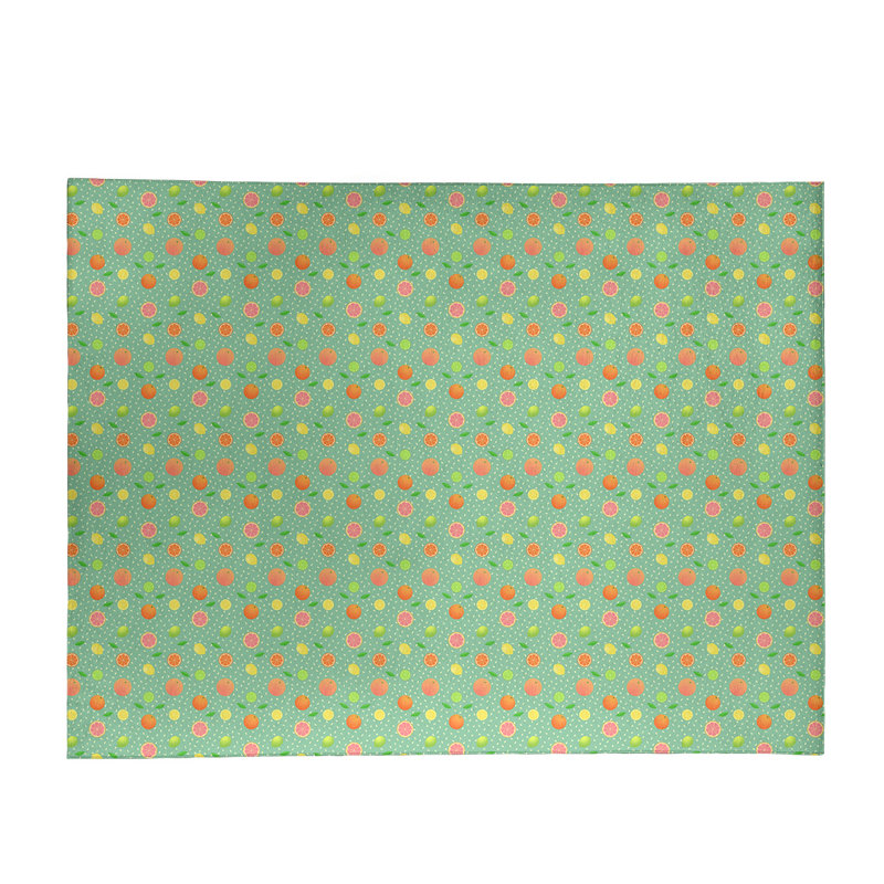 Tapis de la zone verte agrume fruits, Rectangle 4 pi x 6 pi