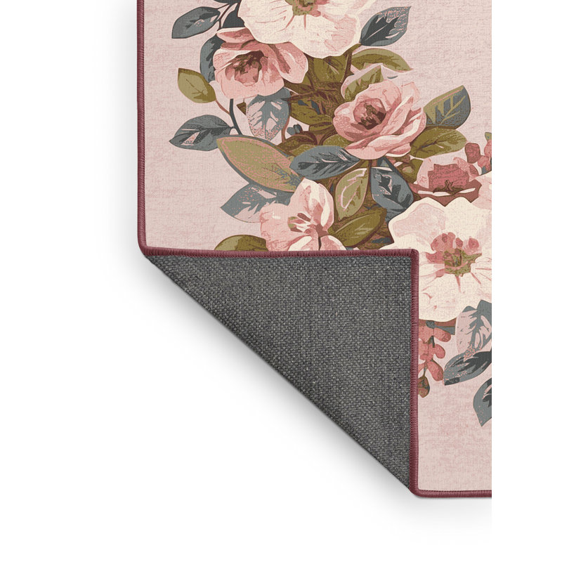 Soft Plush Faye Easter Modern & Contemporary Abstract Area Rug in Pink – Rose Binding, 8x10