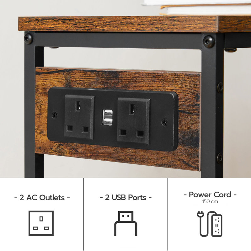 Console Table with Power Outlets, Slim Console Table with Charging Station