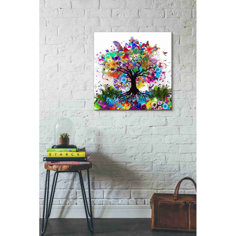«Kaleidoscope Tree White», art mural sur toile, H 26 po x l 26 po x P 1,5 po