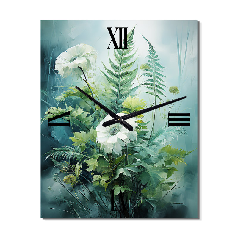 Horloge murale Ferns Romantic Impression IV - Floral, Petit