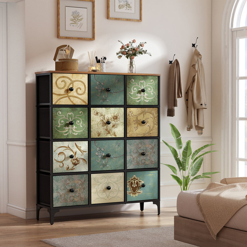 Gallery Tall Dresser for Bedroom, 12 Drawer Dresser, Lingerie Chest of Drawers for Bedroom, 46.5'' H X 39.4'' W X 11.7'' D