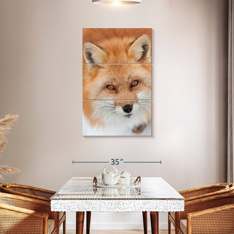 Brampt Fluffy Red Fox, 45" H x 28" W