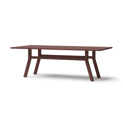 Minhaj Rectangular Eucalyptus Outdoor Dining Table With Umbrella Hole , 90'' in. W 43'' in. D