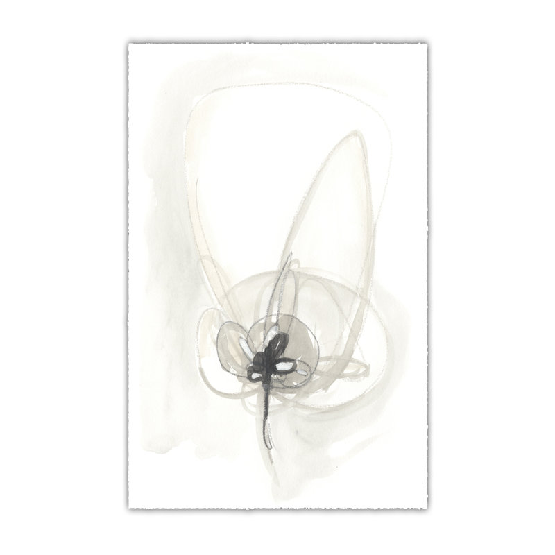 Neutral Floral Gesture IV - Wrapped Canvas Print, 46cm H x 30cm W