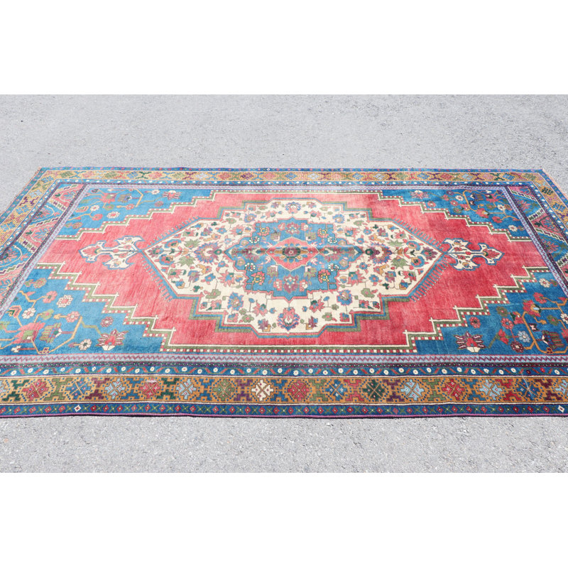 Grand tapis antique turc rouge parfait pour les décorations de chambre à coucher ou de salon
