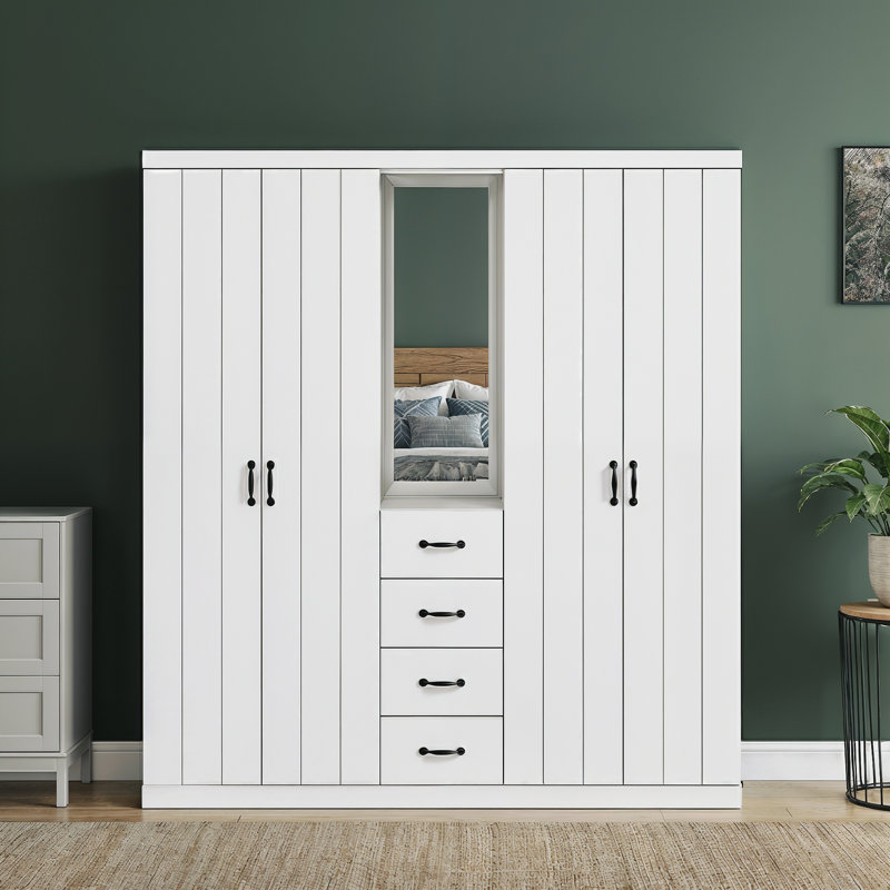 4 Door 4 Drawer Combi Fitment Wardrobe, White