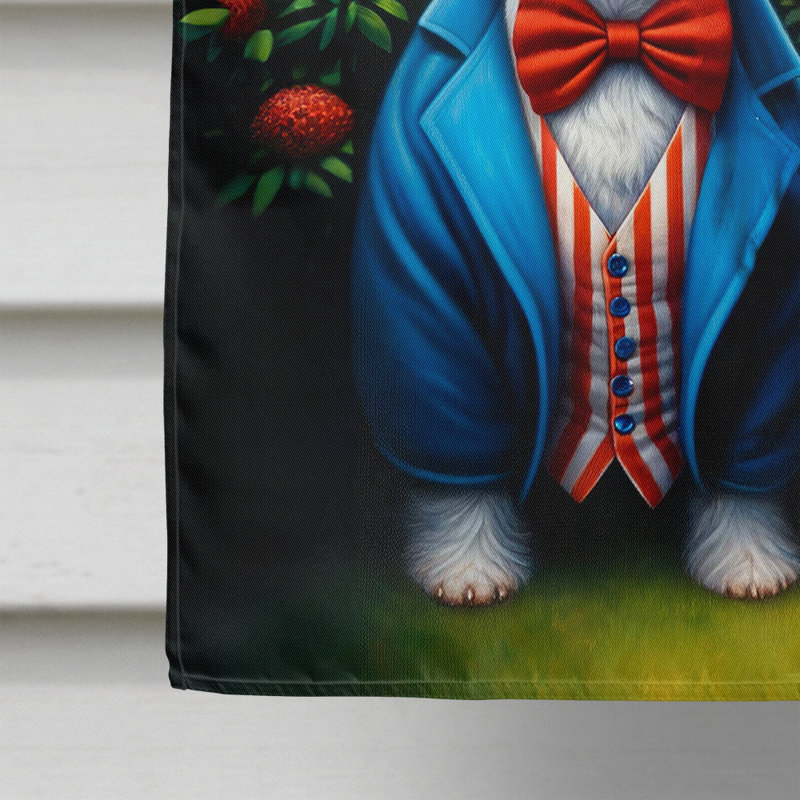 Drapeau «All American House», Étoile bleue / Westie à rayures rouges