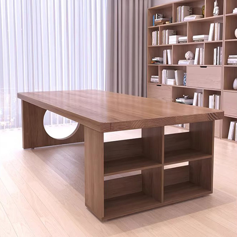 Bureau rectangulaire en bois massif brun clair, H 29,53 po x l 62,99 po x P 27,56 po