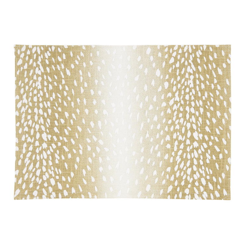 Earthy Antelope Print Beige Linen Blend Placemats, Set of 4