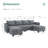Tremee U Shaped Modular Sectional Upholstered Sofa Couch-122847027