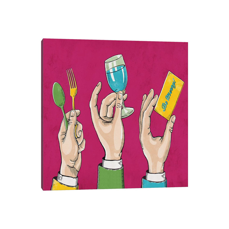Eat Drink Be Merry - Wrapped Canvas Gallery-Wrapped Canvas Giclée, 66.04 cm H x 66.04 cm W x 1.91 cm D