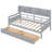 Twin Daybed, Gray - Wood Slat Platform With Extra Storage, Functional Bedroom Piece Size Solid Frame, Bedside Storage For Convenience-944451493-944451495
