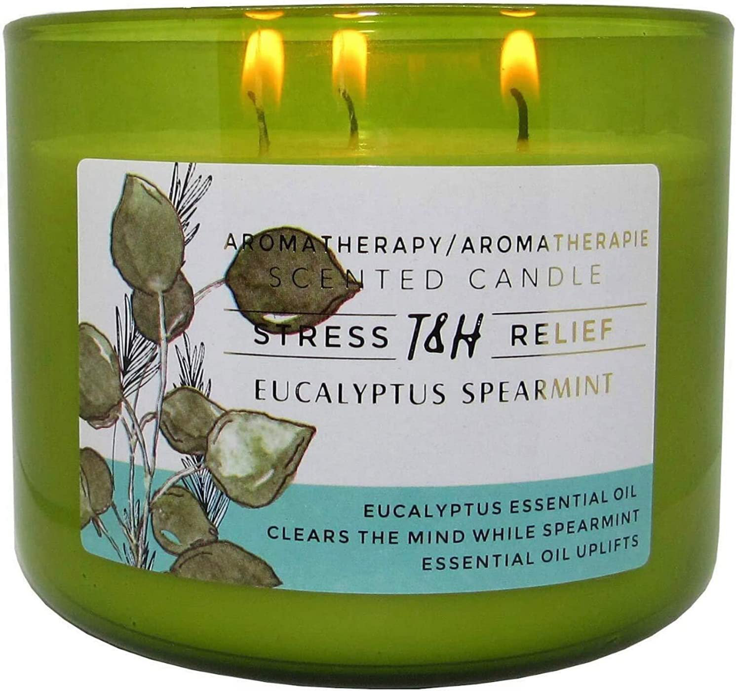 Eucalyptus Spearmint Wood Wick Candle Crackling Candle Scented
