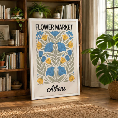 Flower Market, Athens Botanical 1 Piece Wrapped Canvas Wall Art
