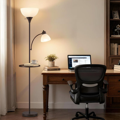 Lampe torchère sur pied 72 "avec table et lampes de lecture réglables