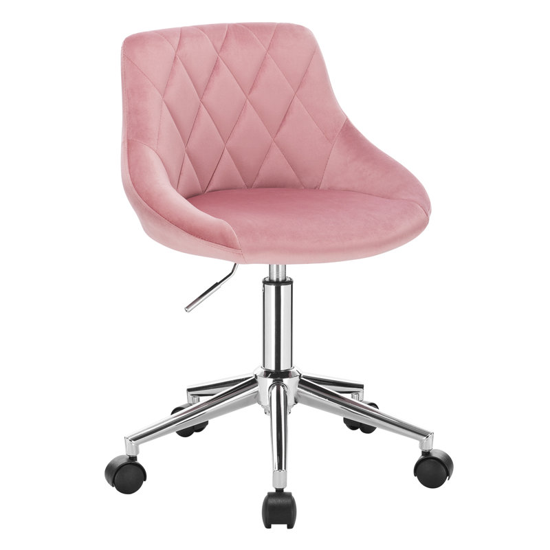Wellsville Office Chair in Velvet, Pink