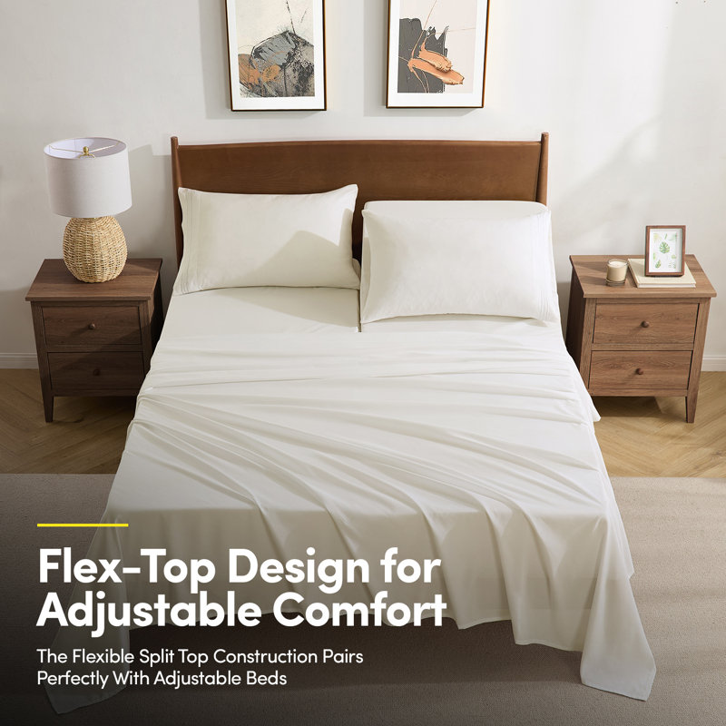 Ensemble de draps luxueux en microfibre 1800, Ivoire, Très grand séparé