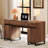 Home Office Furniture Set: 59" Modern Executive Desk With Charging Station & Storage Cabinet + 72" Tall Bookcases, Wood Computer Desk & Library Storage Shelf Cabinet For Work Study, Brown-1629505350