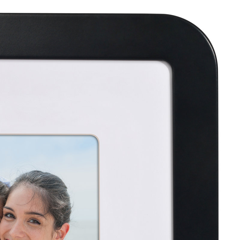 Cadre photo en coin Jacksana et verre incassable - noir, L 12 po x H 12 po, L 8 po x H 8 po