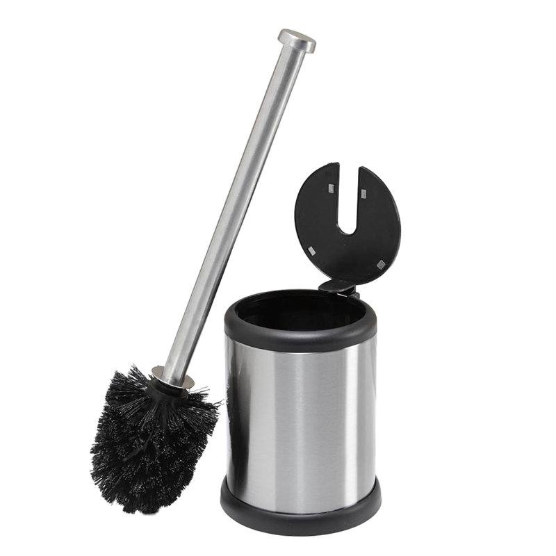 Brosse de toilette à couvercle à fermeture automatique et support avec 2 brosses de rechange Bath Bliss