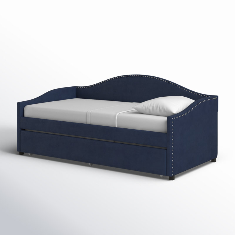 Lit de jour simple avec couchette Alisha, Bleu